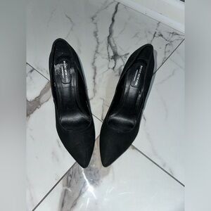 Black business casual glass heels